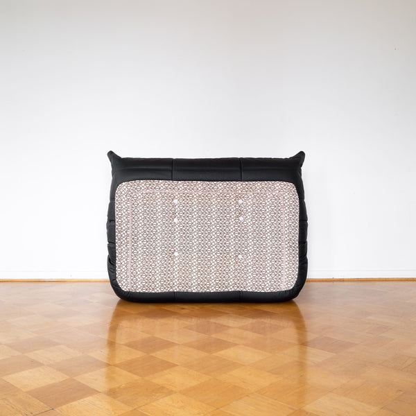 Black Leather 2-Seater Togo Sofa by Michel Ducaroy for Ligne Roset