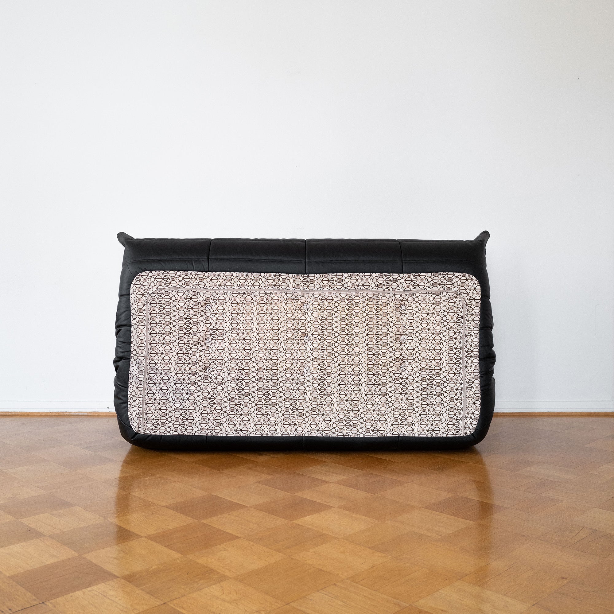 Black Leather 3-Seater Togo Sofa by Michel Ducaroy for Ligne Roset