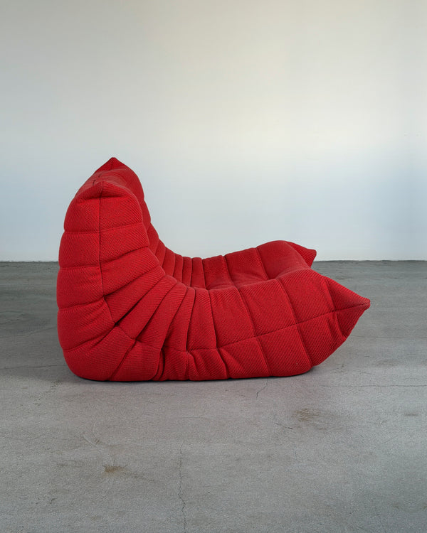 Red Wool Togo Armchair by Michel Ducaroy for Ligne Roset