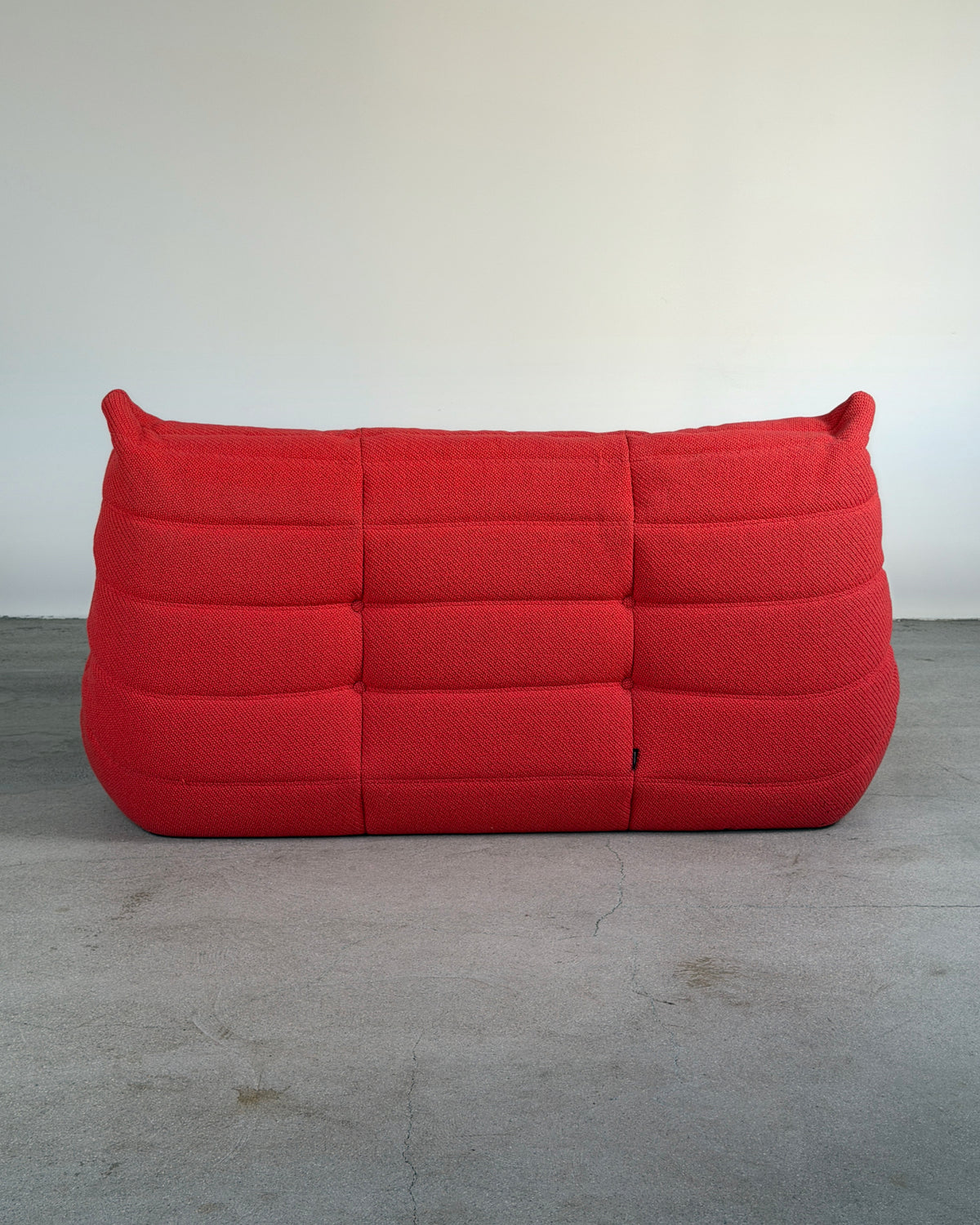 Red Wool 2-Seater Togo Sofa by Michel Ducaroy for Ligne Roset