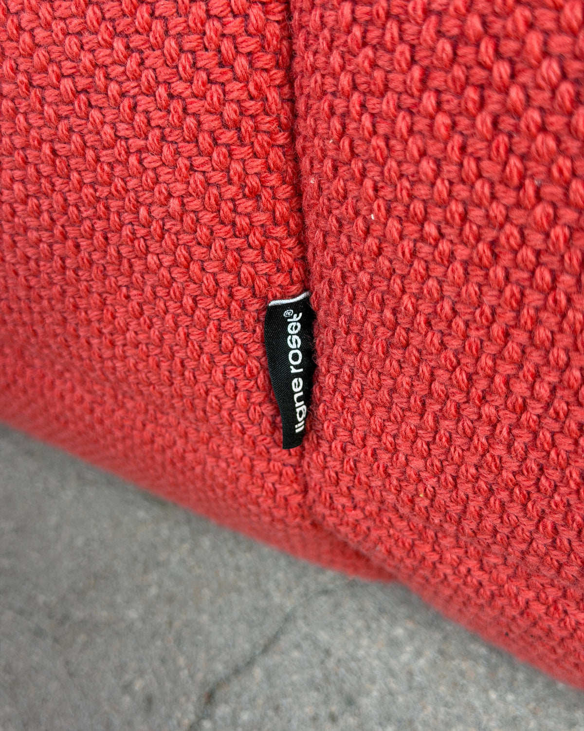 Red Wool 2-Seater Togo Sofa by Michel Ducaroy for Ligne Roset
