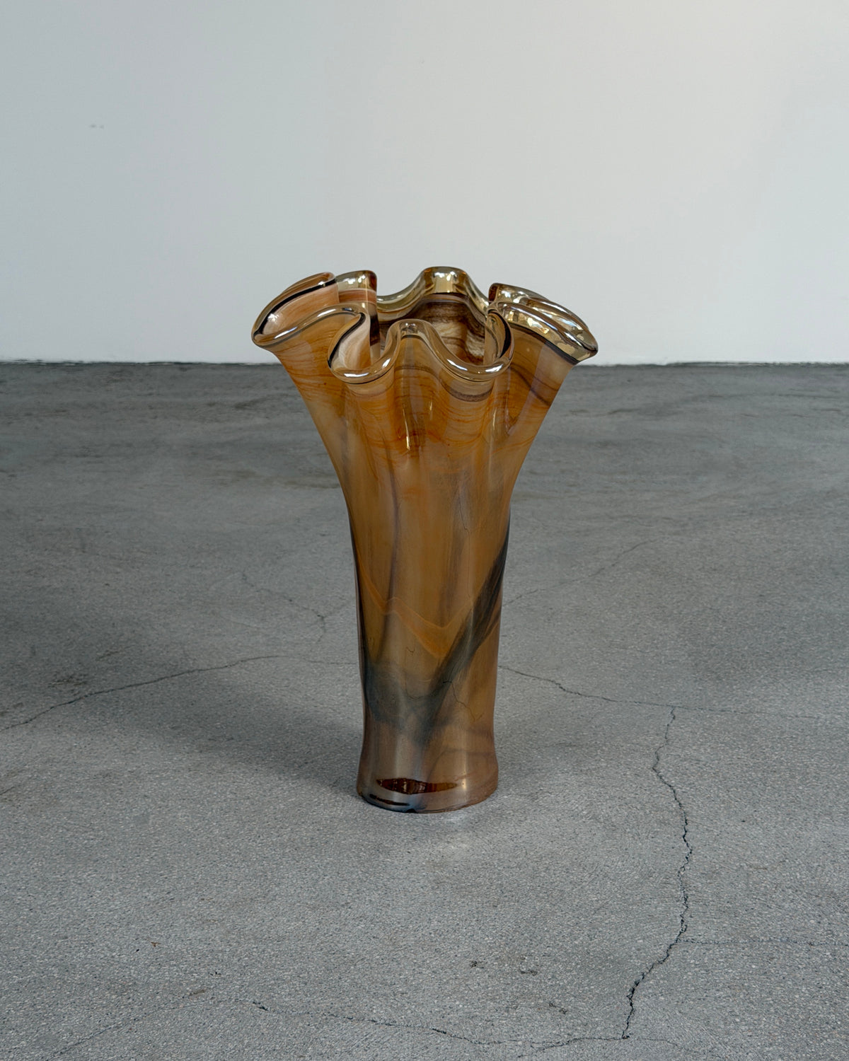 Amber Handmade Murano Glass Vase
