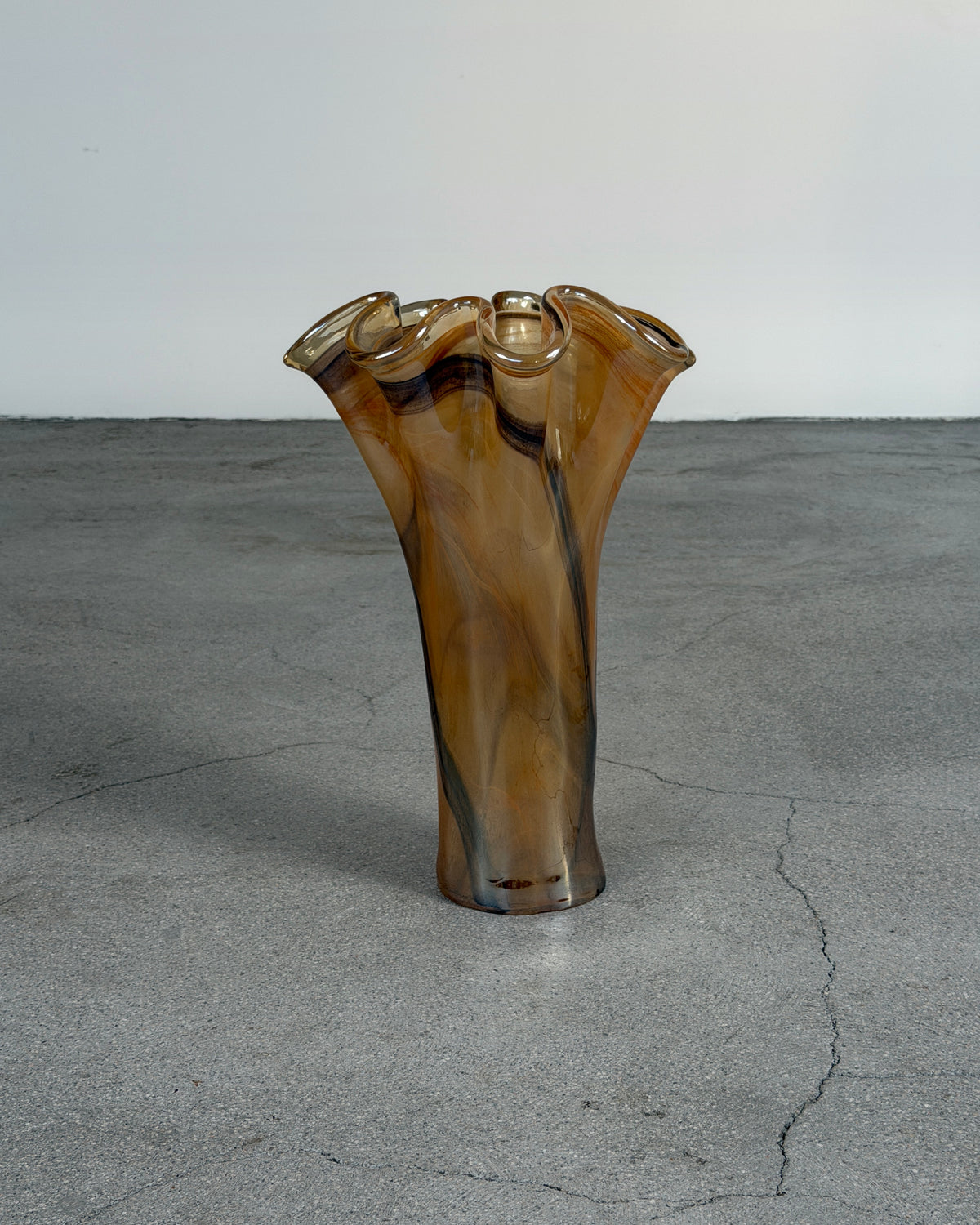 Amber Handmade Murano Glass Vase