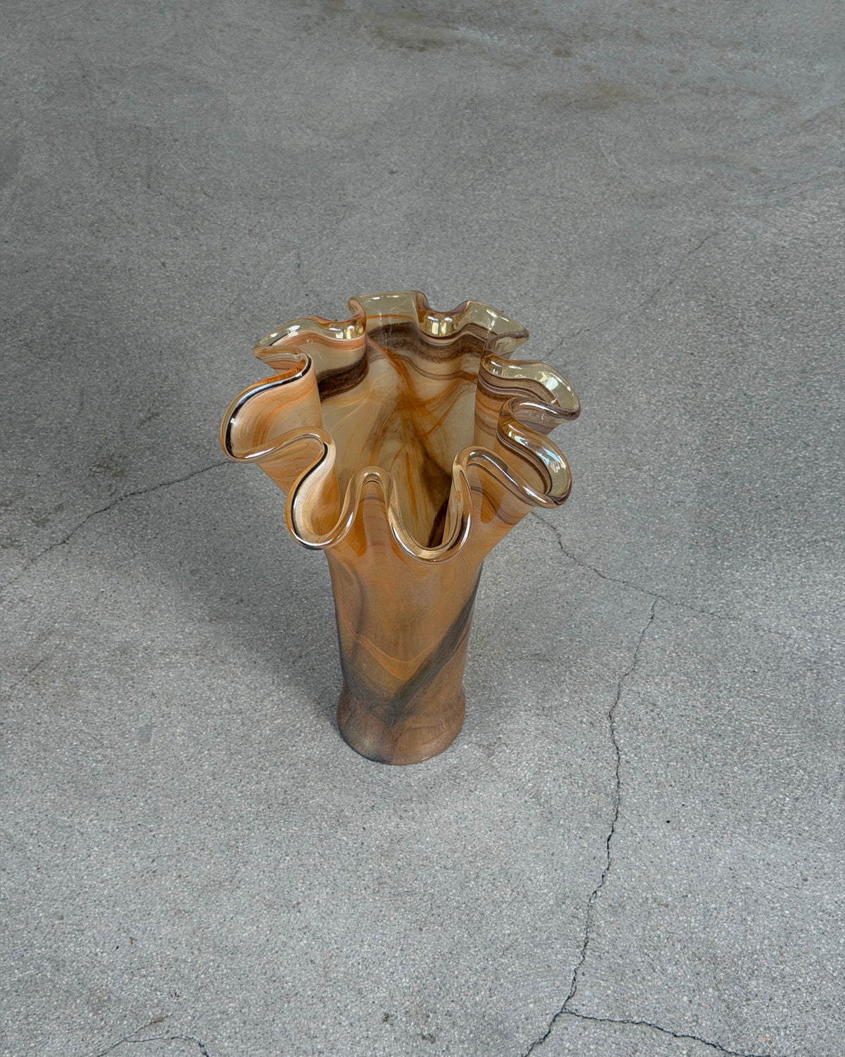 Amber Handmade Murano Glass Vase