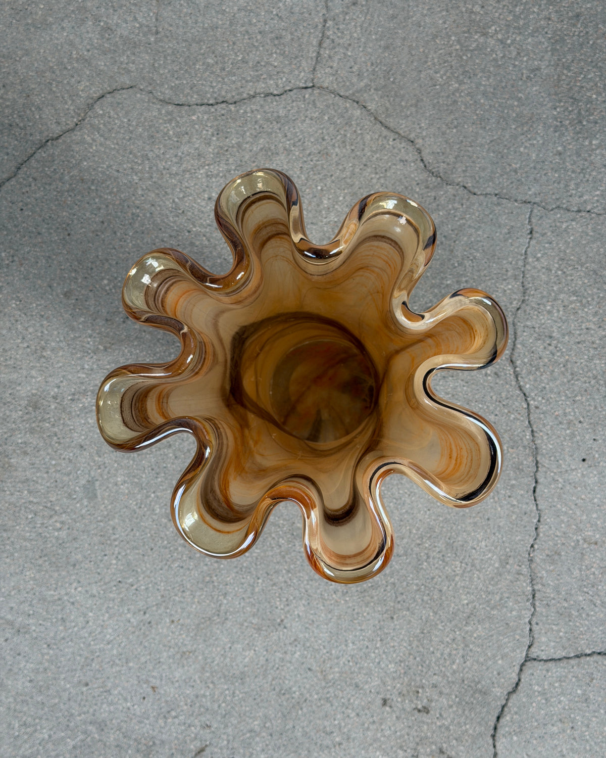 Amber Handmade Murano Glass Vase