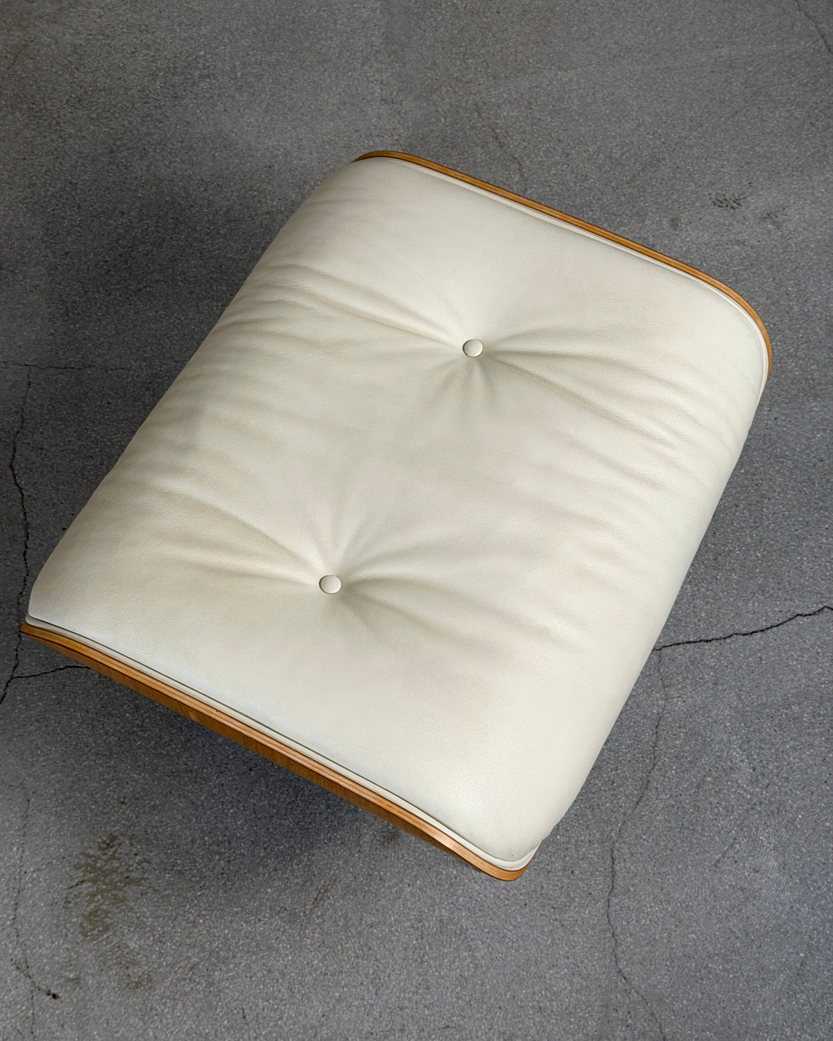 Vitra Cream Eames Lounge Chair & Ottoman by Charles & Ray Eames