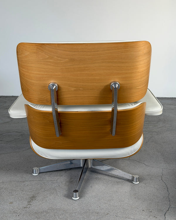 Vitra Cream Eames Lounge Chair & Ottoman by Charles & Ray Eames