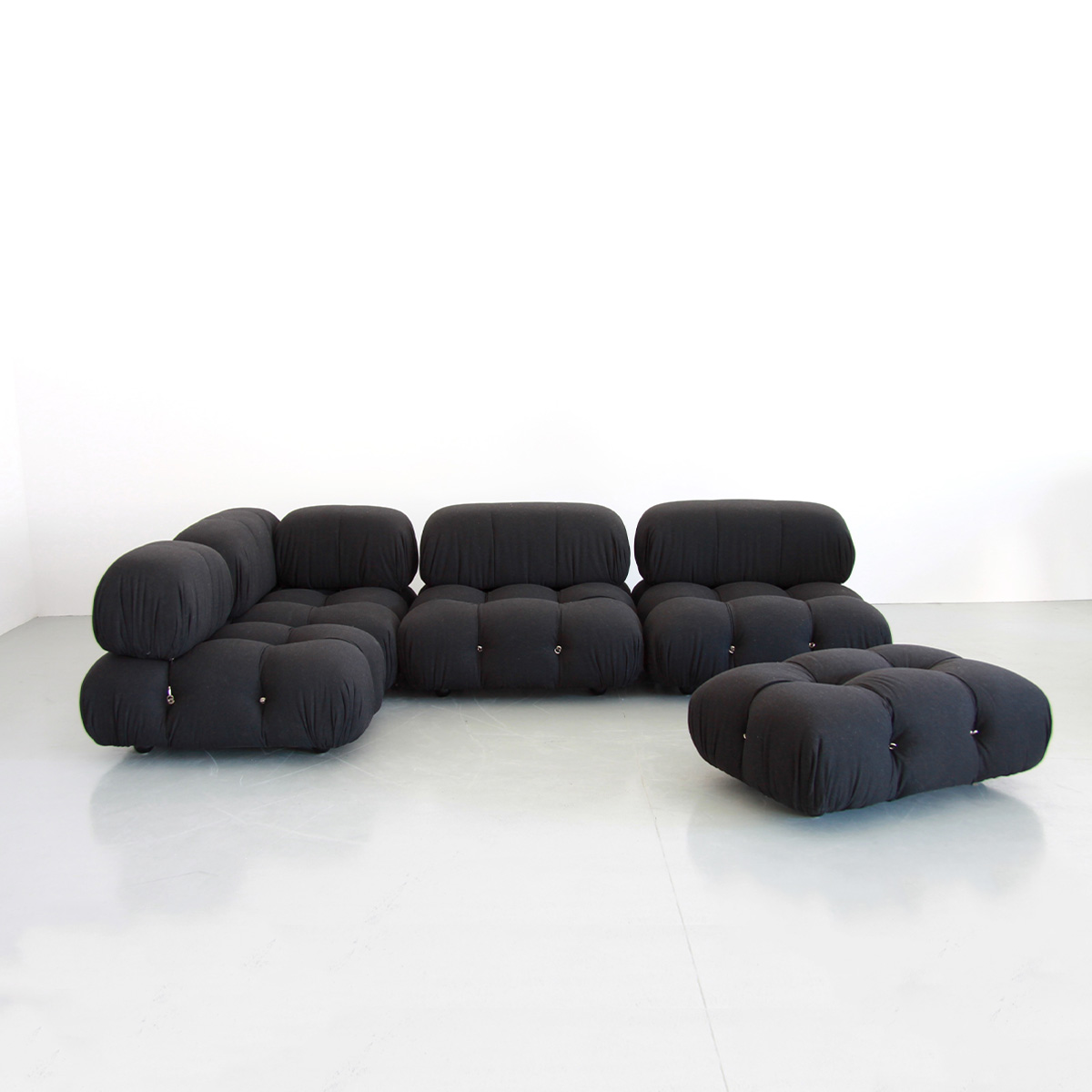 Black Fabric Camaleonda Modular Sofa by Mario Bellini for B&B Italia